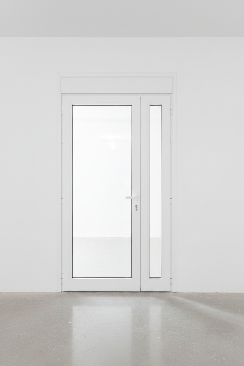 Porte aluminium blanche photo professionnelle
