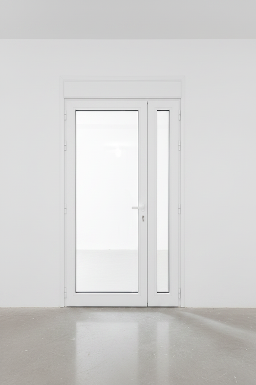 Porte aluminium blanche photo professionnelle